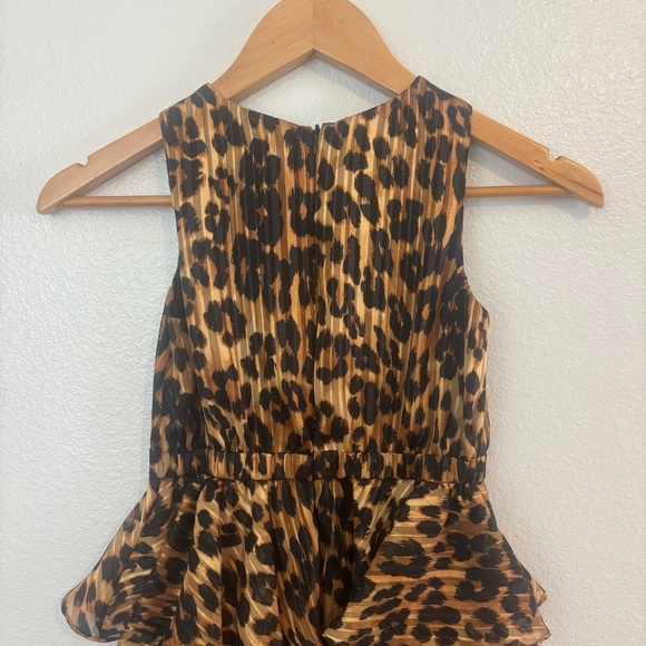 Milly Minis Leopard Print Tiered Ruffle Dress Girls Size 7/8 - Picture 7 of 12